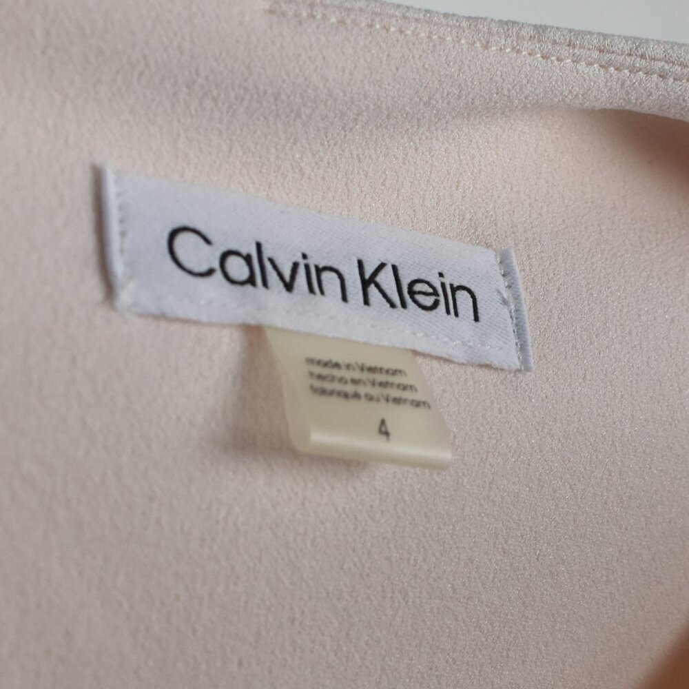 Calvin Klein Flutter Sleeve Sheath Dress Light Pink - 4 - Picture 10 of 10